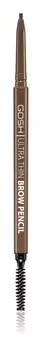 Точный карандаш для бровей с кисточкой Gosh Ultra Thin, оттенок 002 гreybrown 0,35 г