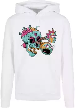 Толстовка ABSOLUTE CULT с капюшоном "ABSOLUTE CULT Men's Rick And Morty - Eyeball Skull Basic Hoody", белый
