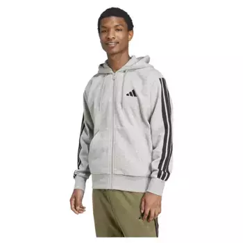 Толстовка adidas Essentials 3 Stripes Fleece full zip, серый