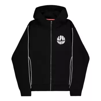 Толстовка Alpha Industries Logo Bp full zip, черный