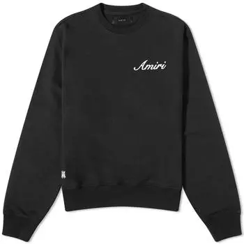 Толстовка Amiri Script Logo Crew, черный