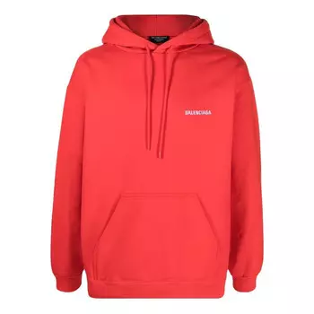 Толстовка back logo hoodie regular fit 'bright red' Balenciaga, красный