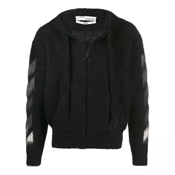 Толстовка back printing hooded knit jacket black Off-White, черный