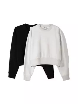Толстовка Bershka, цвет mottled grey/Black