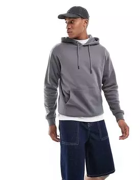 Толстовка большого размера темно-серого цвета Jack & Jones