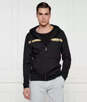 Толстовка Boss Authentic Regular Fit на молнии, черный / золотой