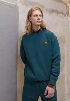 Толстовка Carhartt WIP American Script, голубой