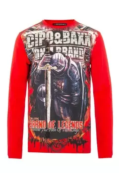 Толстовка CIPO & BAXX, цвет Anthracite/Red