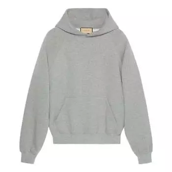 Толстовка cotton hooded sweatshirt with print 'grey' Gucci, серый