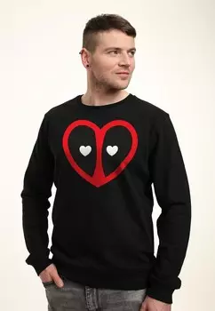 Толстовка DEADPOOL HEART LOGO Marvel, черный