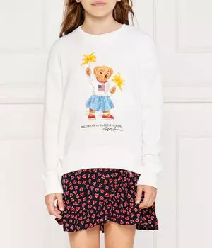 Толстовка детская Polo Ralph Lauren с фирменным медведем, белый
