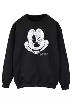 Толстовка Disney Herren Mickey Mouse Distressed Face ABSOLUTE CULT, черный
