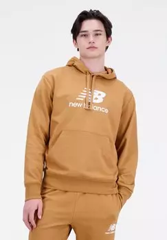 Толстовка ESSENTIALS STACKED LOGO HOODIE New Balance, табачный