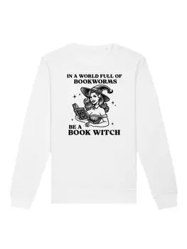 Толстовка F4NT4STIC Sweatshirt Halloween Witch be a book witch, белый