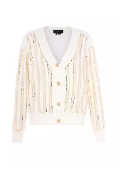 Толстовка faina Strickjacke Mit Pailletten, белый