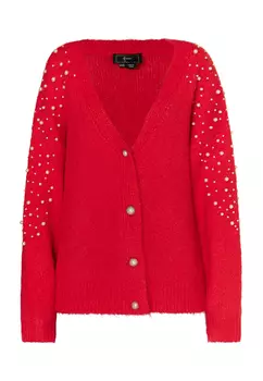 Толстовка faina Strickjacke Mit Perlen, красный