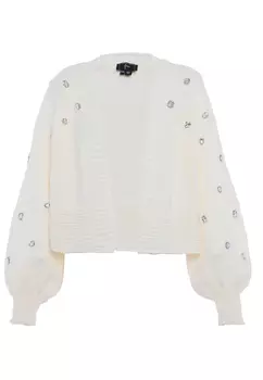 Толстовка faina Strickjacke Mit Strass, белый