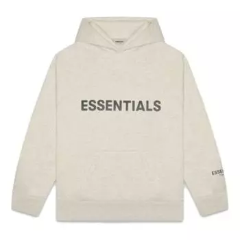 Толстовка Fear of God Essentials FW20 Pullover Hoodie 'Heather Oatmeal', серый