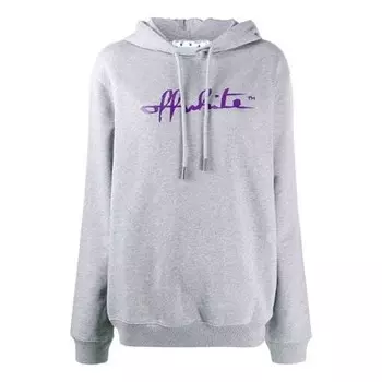 Толстовка fw20 script logo loose grey Off-White, серый