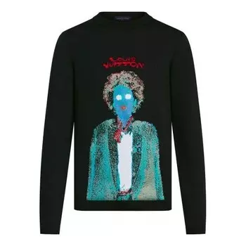 Толстовка fw21 neon working man men's black Louis Vuitton, черный