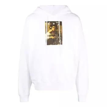 Толстовка fw21 pattern alphabet printing drawstring pullover version white Off-White, белый