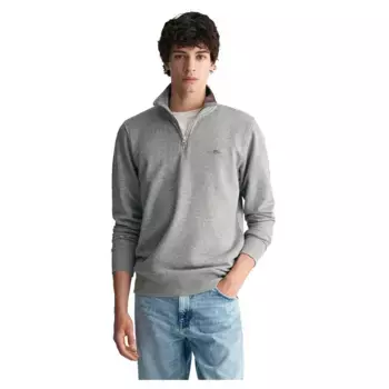 Толстовка Gant 2008005 Reg Shield half zip, серый