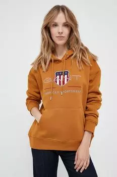 Толстовка Гант Gant, коричневый