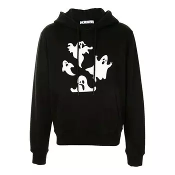 Толстовка ghost mens logo long sleeve sweater Off-White, черный