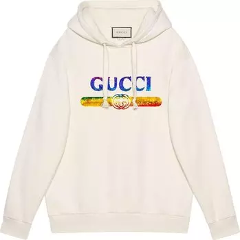 Толстовка Gucci Sweatshirt With Sequin Logo Off White, белый