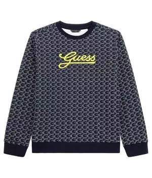 Толстовка Guess Regular Fit, черный / желтый