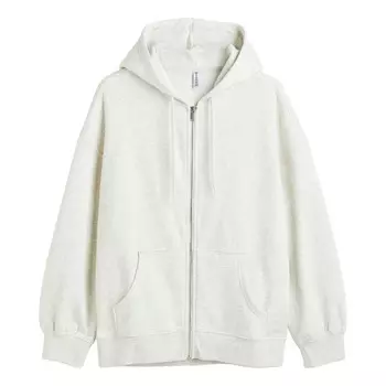 Толстовка H&M Oversized Zip-through, светло-серый