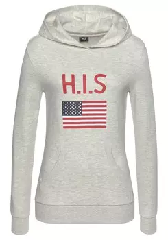 Толстовка H.I.S, пестрый серый