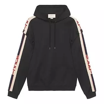 Толстовка hooded sweatshirt with removable sleeves black Gucci, черный