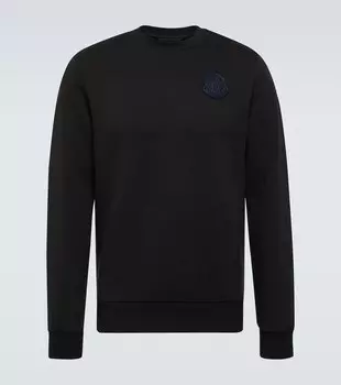 Толстовка из хлопкового джерси Moncler, черный