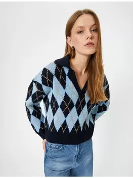Толстовка KOTON Sweater, цвет Blau Gemustert