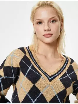 Толстовка KOTON Sweater, цвет Marineblau Gemustert
