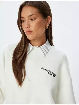 Толстовка KOTON Sweatshirt, белый