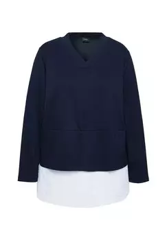Толстовка LAYERED LOOK Ulla Popken, темно-синий