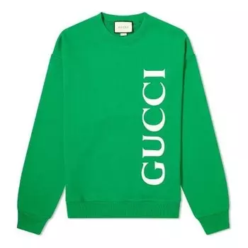 Толстовка logo cotton round collar male green Gucci, зеленый