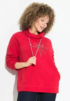 Толстовка LONG SLEEVE STAND-UP COLLAR SNOWFLAKE Ulla Popken, красный