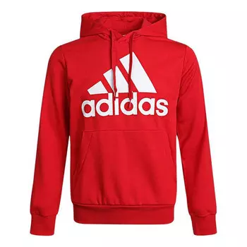 Толстовка m bl ft hd logo printing drawstring sports pullover red Adidas, красный