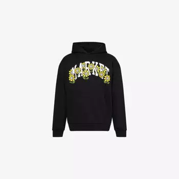 Толстовка Market x London Flower с капюшоном и принтом, черный