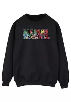 Толстовка MARVEL COMICS LOGO CHARACTER INFILL ABSOLUTE CULT, черный