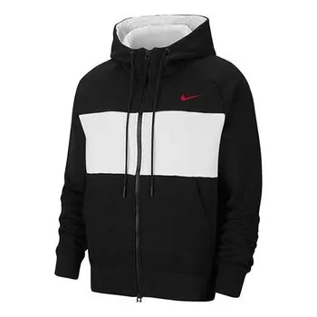 Толстовка men's air full-length zipper cardigan fleece black Nike, черный