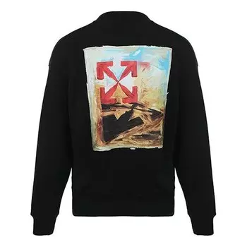 Толстовка men's fw21 logo arrow pattern printing pullover loose fit black Off-White, черный