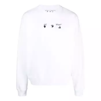 Толстовка men's fw21 logo printing long sleeves pullover loose fit white Off-White, черный