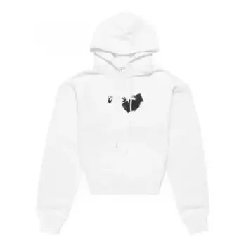 Толстовка men's fw21 logo printing pullover loose version white Off-White, белый