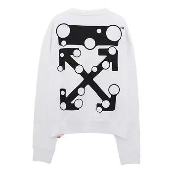 Толстовка men's logo arrow pattern pullover loose fit white Off-White, белый