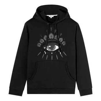 Толстовка men's ss21 pattern hooded long sleeves black Kenzo, черный