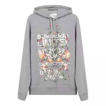 Толстовка men's ss21 pullover hooded printing light grey Burberry, серый